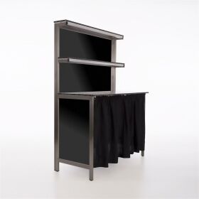 Foldable stainless steel - rear buffet 1.25m with black curtain Foamlite black