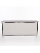Folding counter made of stainless steel with PE surface 2m white Foamlite black