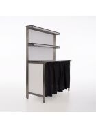 Foldable stainless steel rear buffet 1.25 m with black foamlite white curtain