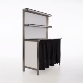 Foldable stainless steel rear buffet 1.25 m with black PE black curtain