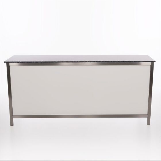 Folding counter made of stainless steel with PE surface 2m white PE black / white