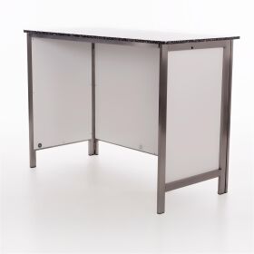 Folding counter made of stainless steel with PE surface, 2 m, black Foamlite black