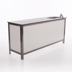Folding counter made of stainless steel with PE surface, 2 m, black Foamlite black