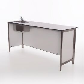 Folding counter made of stainless steel with PE surface, 2 m, black Foamlite black