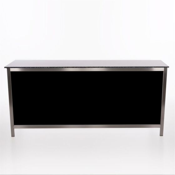 Folding counter made of stainless steel with PE surface 2m black stracciatella