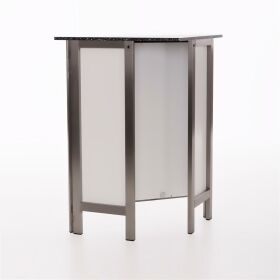 Corner piece for GDW folding counter made of stainless steel, white PE, black / white
