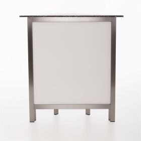 Corner piece for GDW folding counter made of stainless steel, white stracciatella