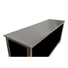 Distribution counter with stainless steel surface (smooth) 1.25m 0.6m wood white