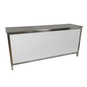 Distribution counter with stainless steel surface (smooth) 1.25m 0.7m wood white