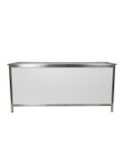 Distribution counter with stainless steel surface (smooth) 1.25m 0.7m wood white