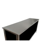 Distribution counter with stainless steel surface (smooth) 1.25m 0.7m wood black