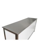Delivery counter with stainless steel surface (smooth) 1.25m 0.7m stainless steel white