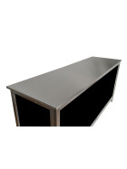 Distribution counter with stainless steel surface (smooth) 1.5m 0.6m wood white