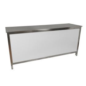 Distribution counter with stainless steel surface (smooth) 1.5m 0.7m wood black