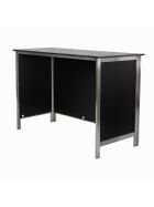 Ausgabetheke mit Edelstahloberfläche (glatt) 2m 0,6m Holzunterfütterung Schwarz