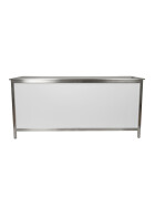Delivery counter with stainless steel surface (smooth) 2m 0.6m stainless steel white