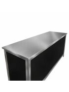 Serving counter with stainless steel surface (smooth) 2m 0.7m Stainless steel backing White