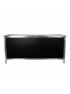 Serving counter with stainless steel surface (smooth) 2m 0.7m Stainless steel backing White