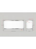 Serving counter with stainless steel surface (smooth) 2m 0.7m Stainless steel backing White