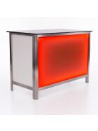 Klapptheke aus Edelstahl mit PE Oberfläche & LED Leuchtkasten