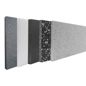 Folding counter made of stainless steel with PE surface & LED light box 1.5 m Foamlite Black