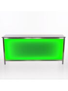 Folding counter made of stainless steel with PE surface & LED light box 2m Foamlite white