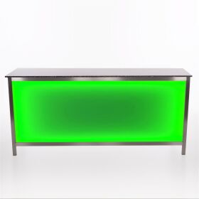 Folding counter made of stainless steel with PE surface & LED light box 2m Stracciatella