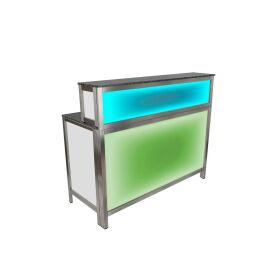Multi-counter, folding counter & bar top with LED light box 2m PE black / white