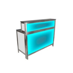 Multitheke Klapptheke & Baraufsatz  mit LED Leuchtkasten 2m PE Schwarz/Weiß