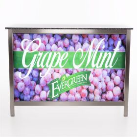 Folding counter with LED backlite covering & print 1.25m Foamlite white