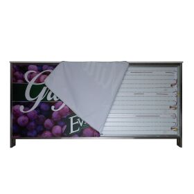 Folding counter with LED backlit panel & print, 1.5 m, PE, black/white
