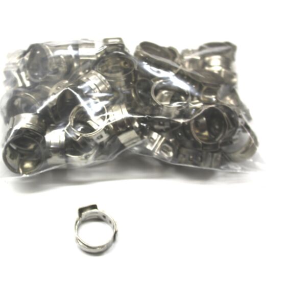 100 x 10mm clamps 1 ear hose clamps