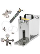 Stainless steel dispensing system 30 L / h from Lindr Complete set with CO², clock, hoses and keg flat keg (A) 500g