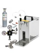 Stainless steel dispensing system 30 L / h from Lindr Complete set with CO², clock, hoses and keg flat keg (A) 2kg + cleaning set