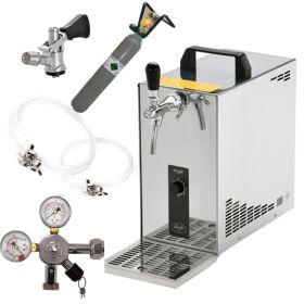 Stainless steel dispenser 30 L / h from Lindr complete set with CO², clock, hoses and keg basket keg (S) 500g