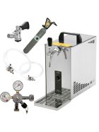 Zapfanlage Edelstahl 35 L/h von Lindr Komplettset mit CO², Uhr, Schläuchen und Keg Korbkeg(S) 500g