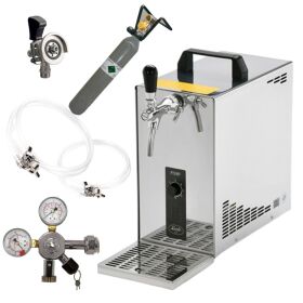 Stainless steel dispensing system 30 L / h from Lindr complete set with CO², clock, hoses and keg combi-cone (M) 500g