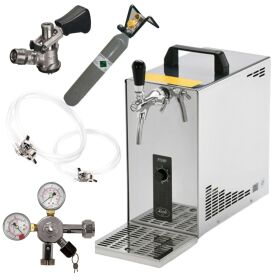 Zapfanlage Edelstahl 35 L/h von Lindr Komplettset mit CO², Uhr, Schläuchen und Keg Köpikeg(D) 500g