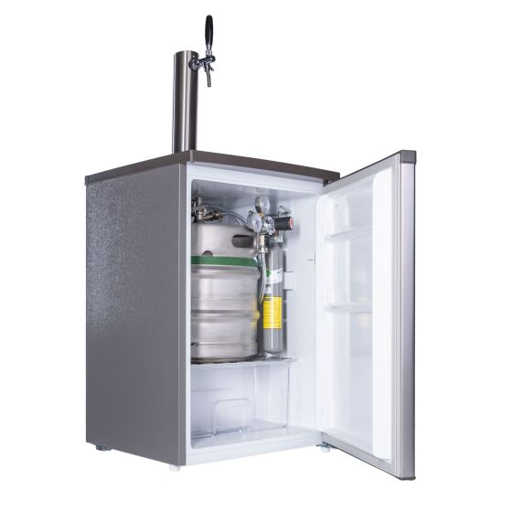 Complete beer bar / tap system for max. 30l barrel silver / gray flat keg (A) 500g Co²