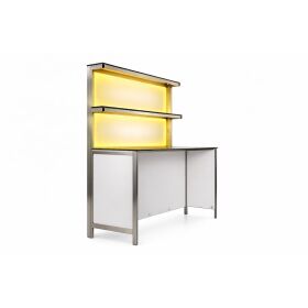 Foldable LED rear buffet made of stainless steel, 1.25 m