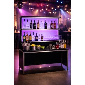 Foldable LED rear buffet made of stainless steel, 1.25 m