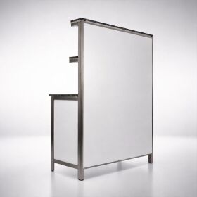 Foldable LED rear buffet made of stainless steel 1.25 m White Foamlite Black
