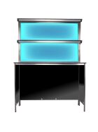 Foldable LED rear buffet 1.25m with white curtain Foamlite white