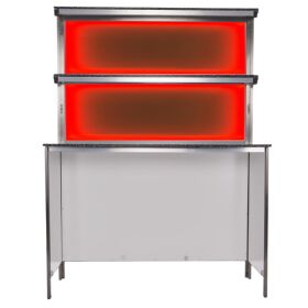 Foldable LED rear buffet 1.25m with black curtain (sides only) Foamlite white