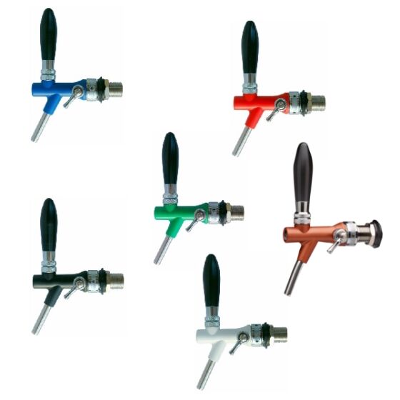Colored compensator taps made of stainless steel black