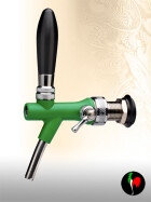 Colored compensator taps made of stainless steel green