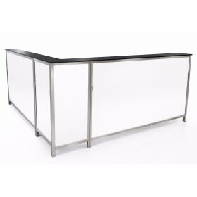 90° corner piece for long drink counters  Front white PE black/white