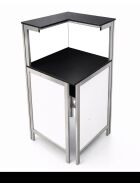 90° corner piece for long drink counters  Front white PE black/white
