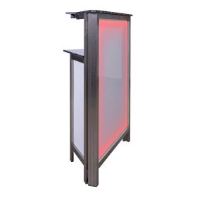 45° corner piece for long drink counters with LED RGB light box, front white, foamlite black