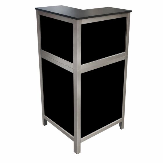 90° Eckteil für Multitheken Front Schwarz PE schwarz/weiß